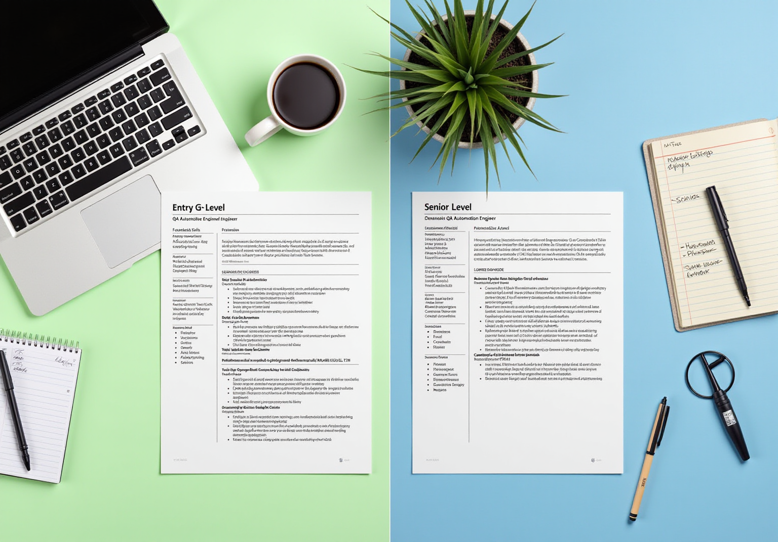 compare-entry-level-and-senior-qa-automation-engineer-resume-samples